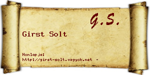 Girst Solt névjegykártya